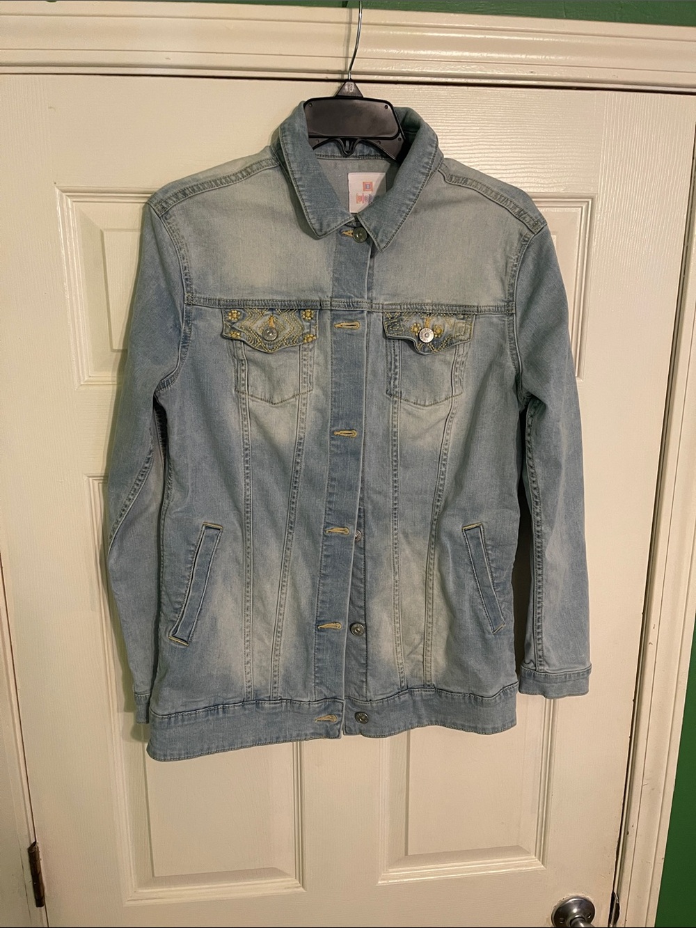 LuLaRoe Light Blue Denim Jacket with Classic Stitching